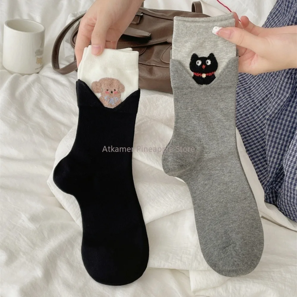 

Cute Cat Socks for Women Cute Novelties Fashion Cotton Breathable Funny Socks Female Casual Long Preppy Style Cartoon Socks-INS