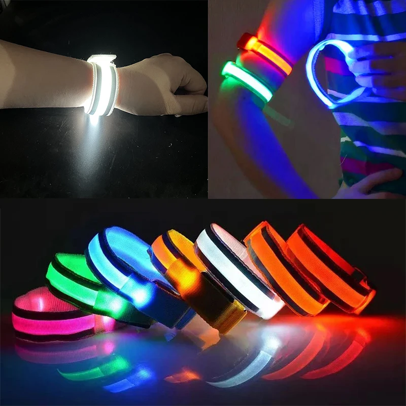 

20/50/100PCS LED Luminous Bracelets Reflective Armband Concert Party Bar Glow Bracelet Sports Wrist Strap Party Supplies