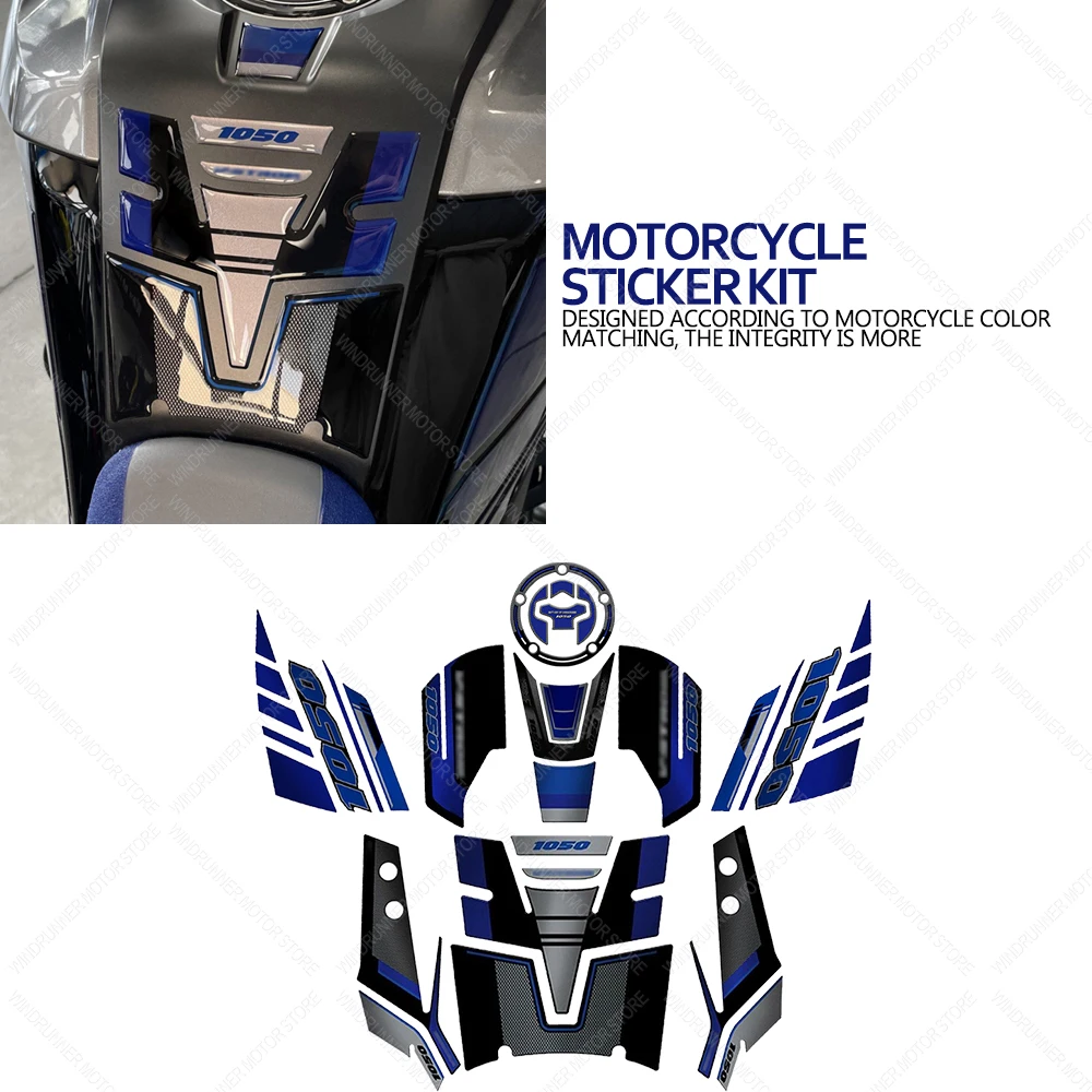 Motorcycle Accessories Waterproof Protective Tank Pad Stickers Kit 3D Epoxy Resin Protective Sticker For V-Strom 1050 XT