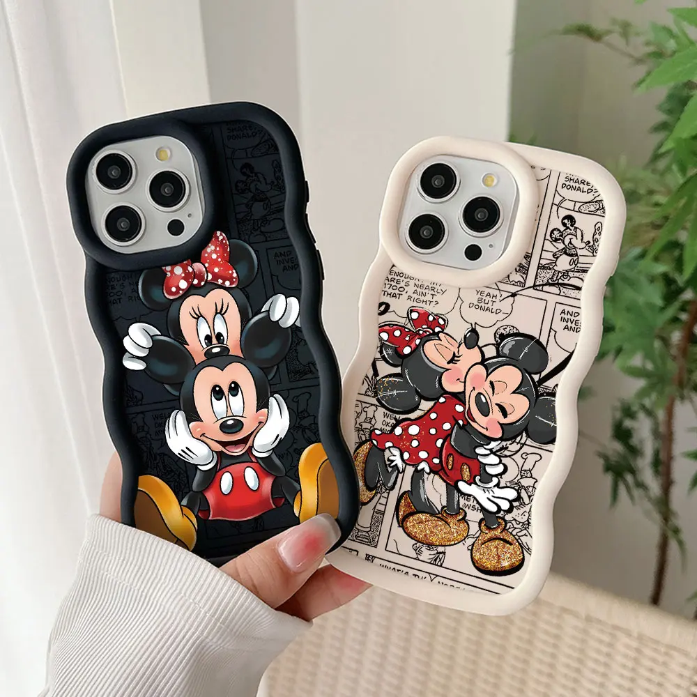 Cute Mickey MinniePhone Case For OPPO Reno 2 4 5 6 7 7Z 8 8T 10 11 Z Pro 4G 5G Candy Color Soft TPU Back Cover