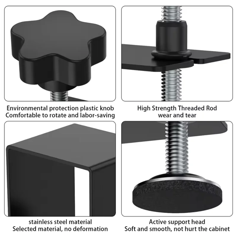 ABGR-4Pcs braçadeira de instalação do armário ajustável gaveta de aço inoxidável fixação clipe ferramenta braçadeira para trabalhar madeira
