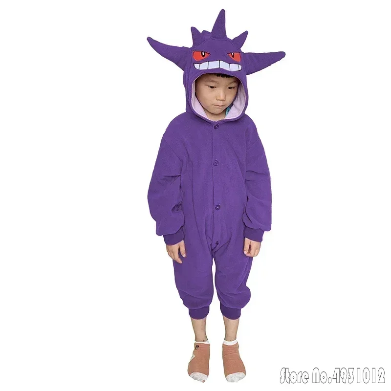 Child Pokemon Costume Kids Clothes Cosplay Christmas Gift Boys Gengar Onesie Kigurumis Full Body Pijama Anime One-Piece Pajamas