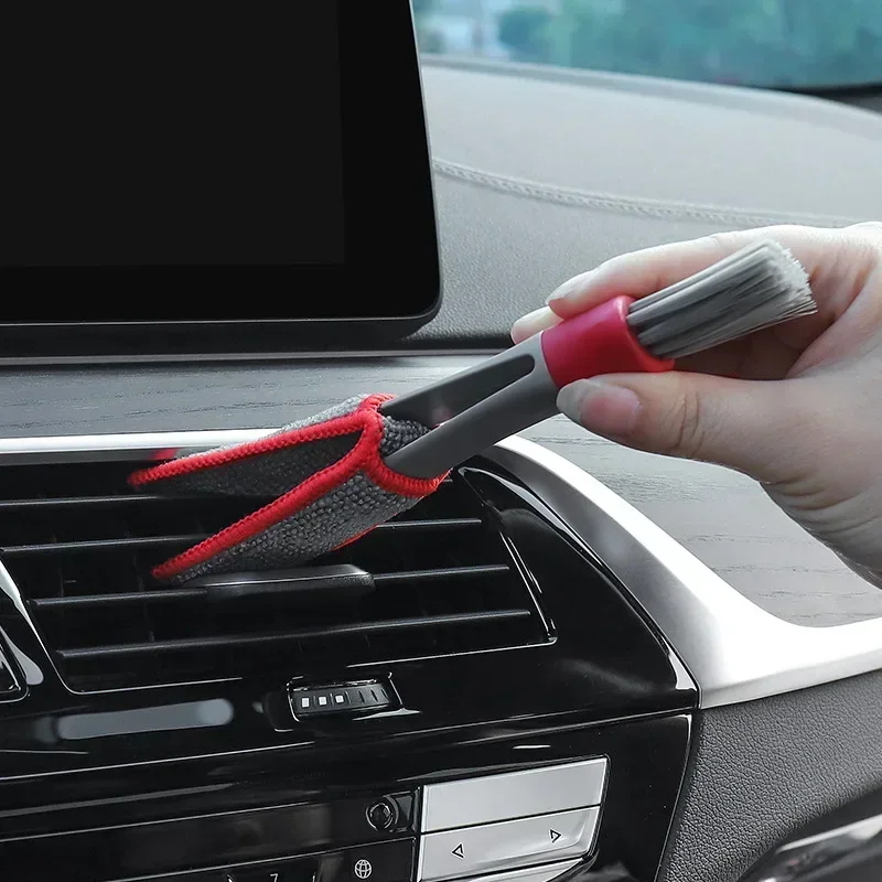 1pc Car Cleaning Brush Air-Conditioner 2 in 1 Outlet Wash Tool Multi-purpose Dust Accessories Interior Sponge Humedo Duster Kit