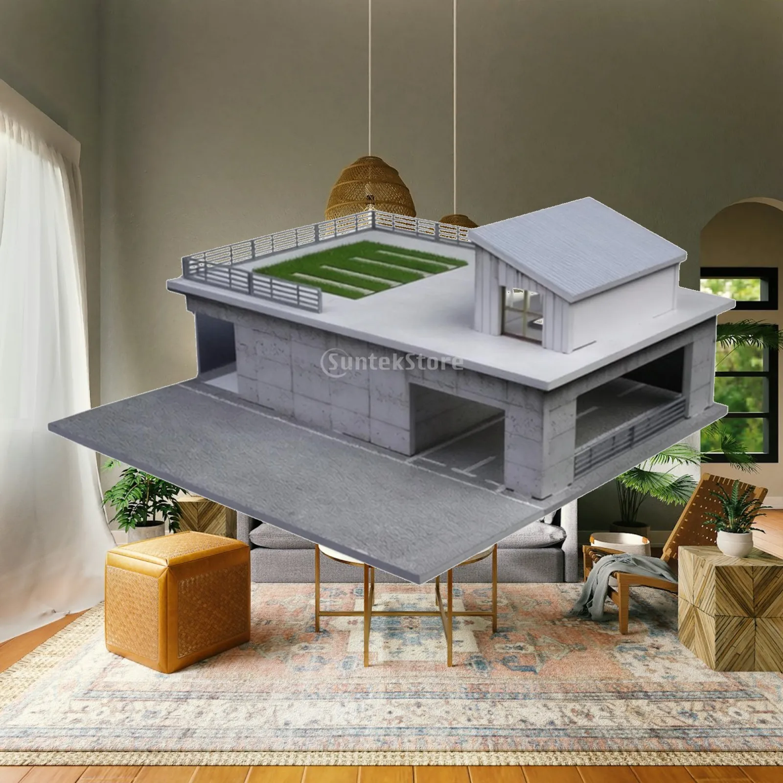Sunroom Model Miniature Building Model with Terrace Diorama Modern Simple for Hobbyists, Display