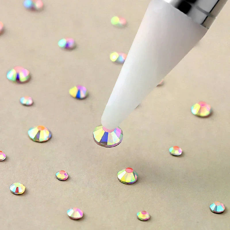 Double Headed Nail Art Pen Nail Rhinestone Picker Wax Pen Gel UV Brush Diy Manicure Nail Art Tools Silicone Head Carving Pen