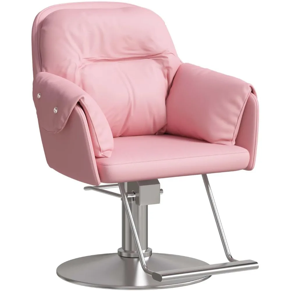 كرسي صالون مع مسند ظهر مريح، كرسي حلاق R مع ارتفاع قابل للتعديل ودوار دوار 360 درجة مريح #1