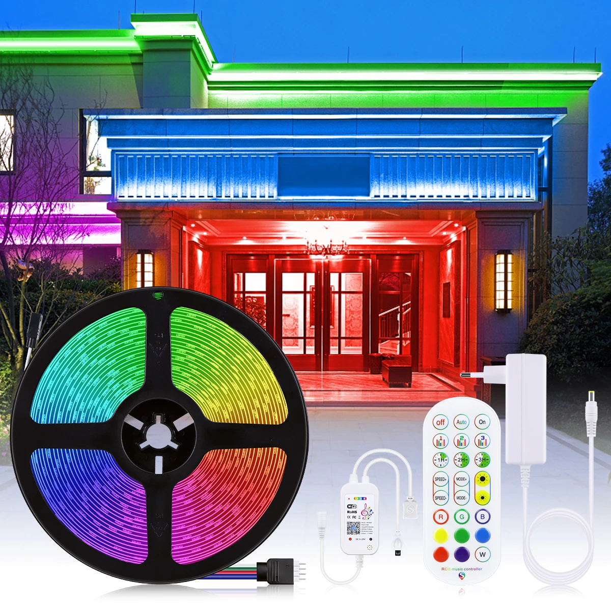 

Tuya Smart Home RGB Led Strip 5050 WIFI APP Remote Control Led Tape 20M/15M/10M/5M Led Tape Works with Amazon-Alexa Google Home