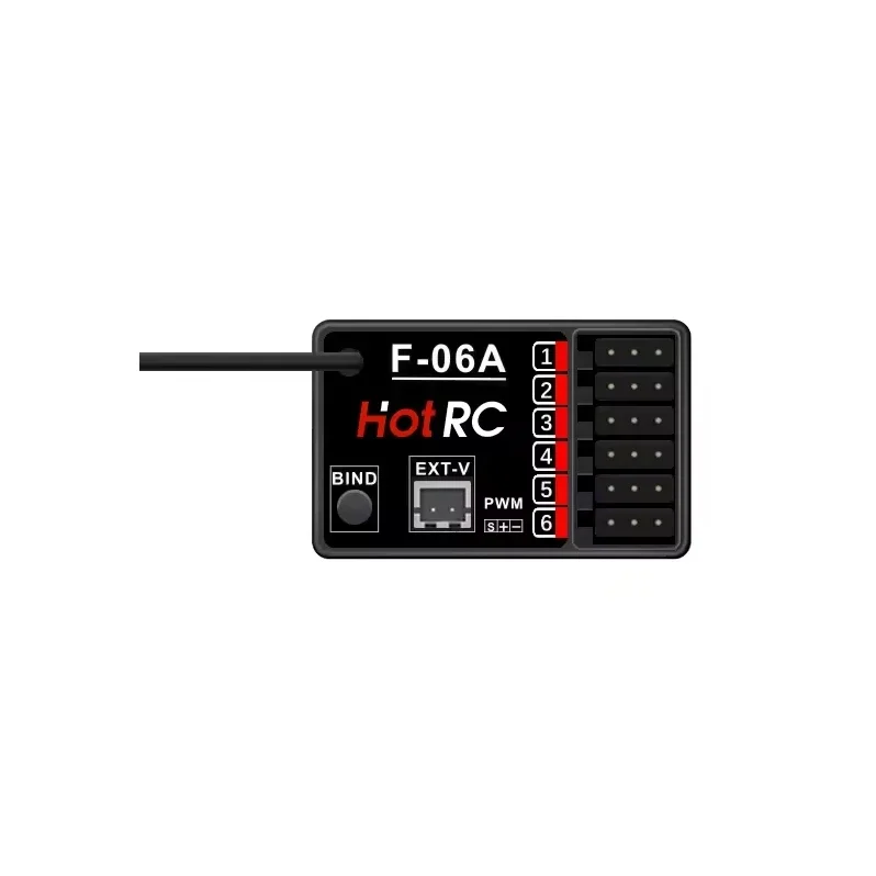 HOTRC DS-600 6CH 2.4GHz Radio System Transmitter with F-06A PWM 6 Channel Receiver for RC Boat Remote Control Model