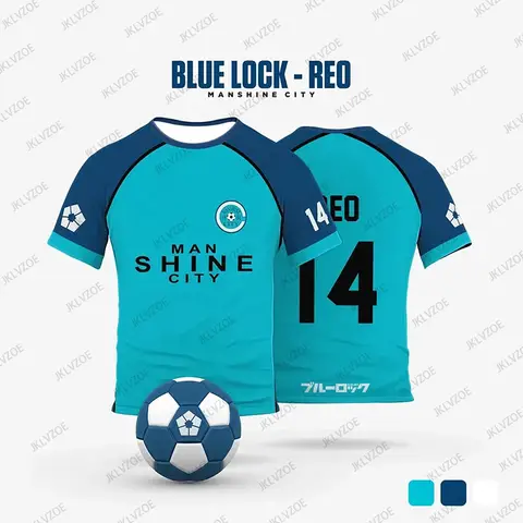 Blue Lock Manshine City dibujos animados Anime Cosplay hombres Jersey verano camisetas de manga corta 2025 moda deportes Casual niños/adultos Tops