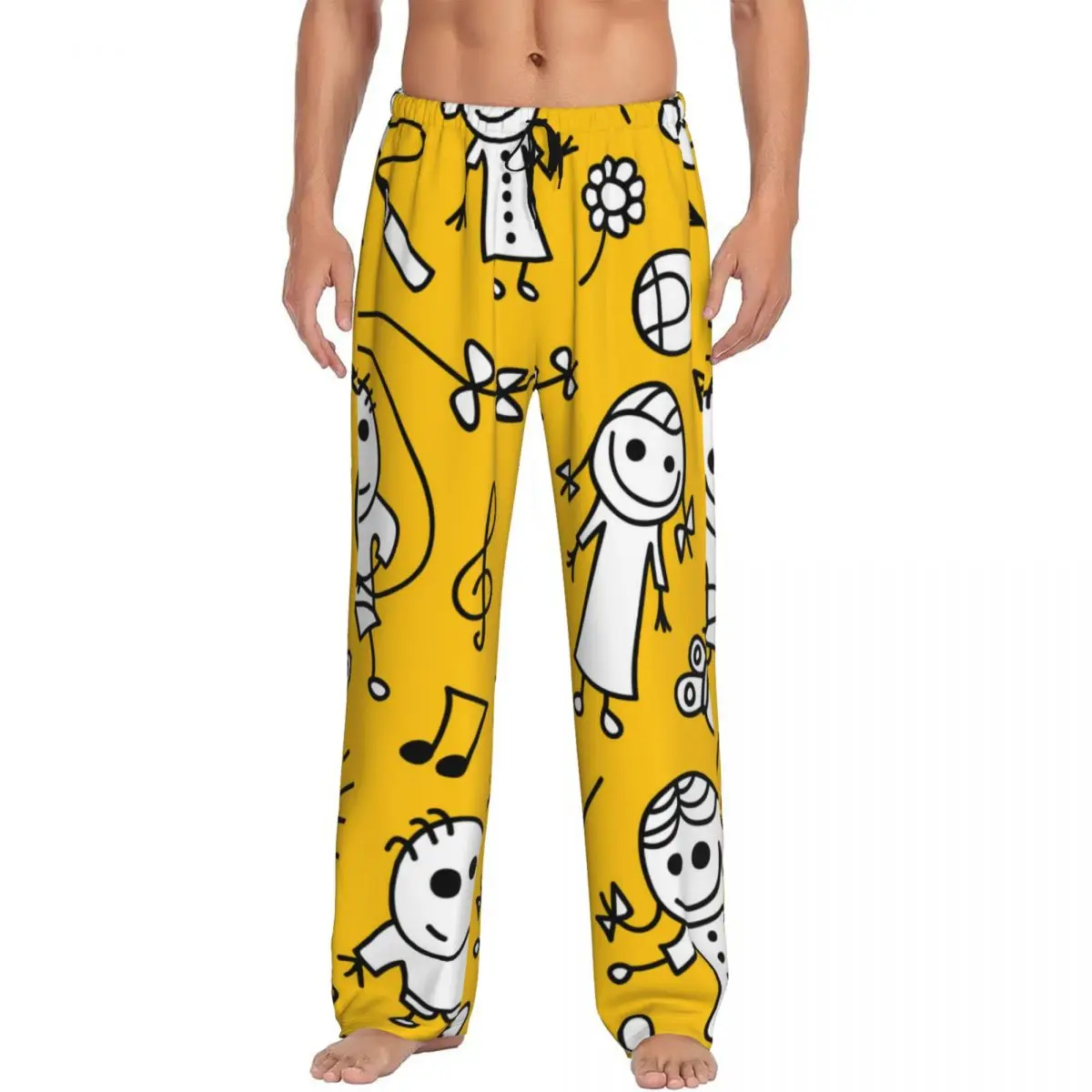 Pijama informal con estampado divertido para hombre, pantalones holgados para dormir, ropa de dormir cómoda