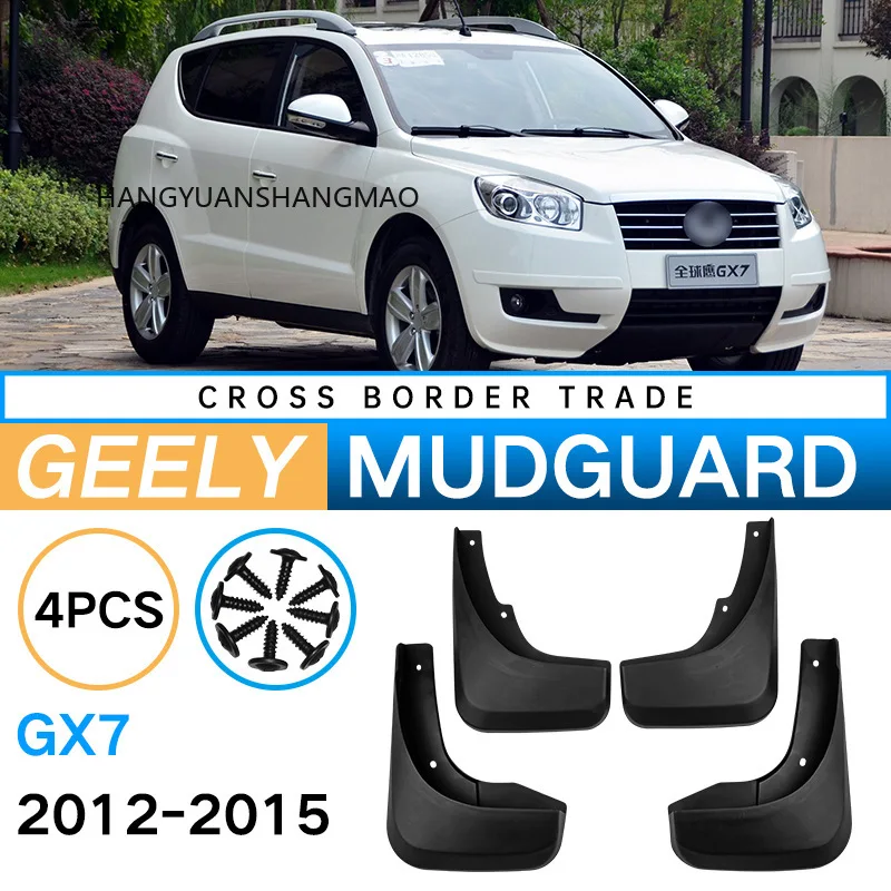 Mud Flaps Set Of 4 For Geely GX7 2012-2015 Car Accessories For Fender Splash Guards Mudguard Black ABS
