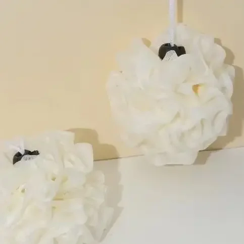 비누 부드러운 엑스 폴리 에이 팅 메쉬 샤워 스폰지 스킨 케어 목욕 도구에 대한 Drawstring 클로저가있는 2-In-1 목욕 공 수건 수세미