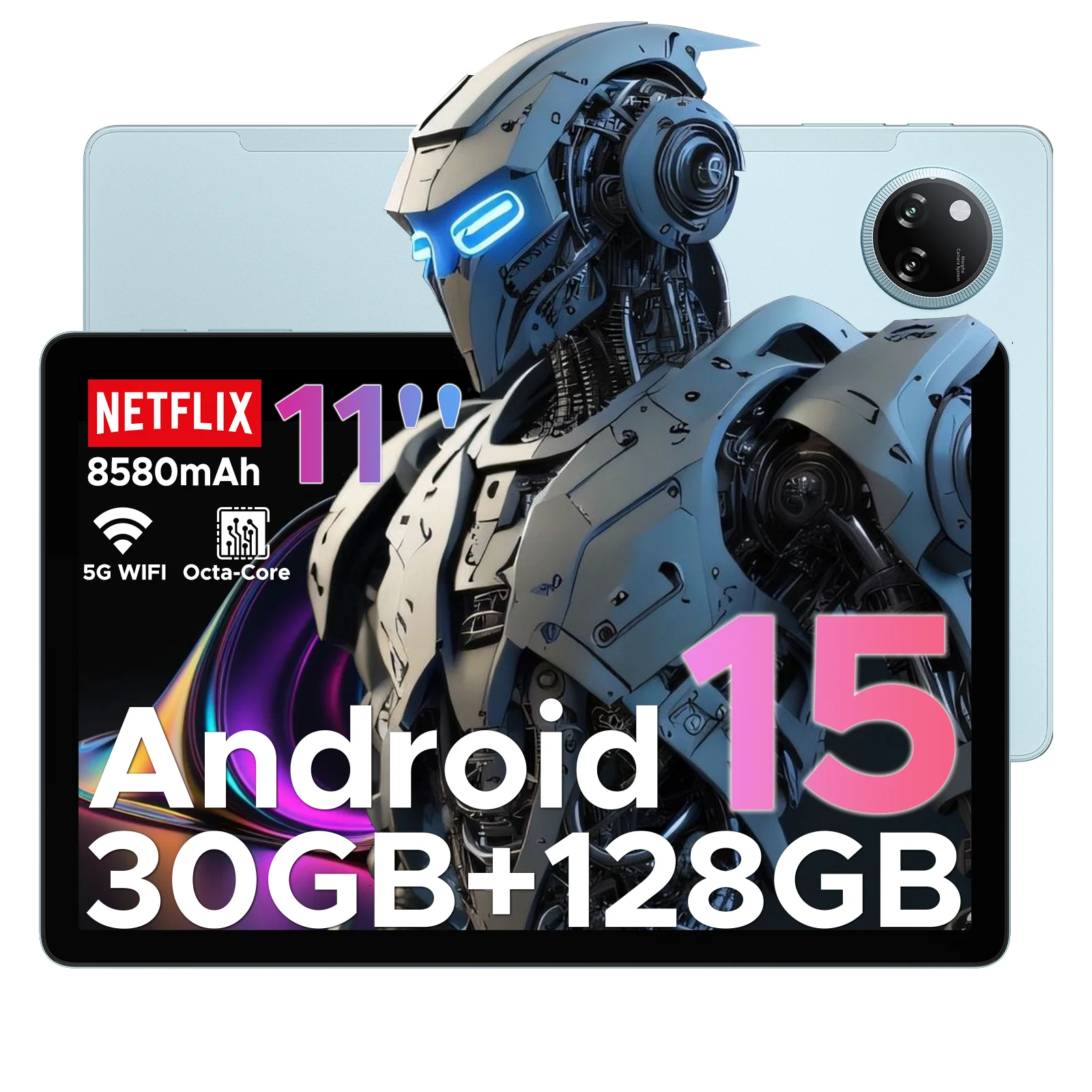 DOOGEE Tab A9 Pro+ Tablet 30GB 128GB 11" HD-scherm 8580mAh batterij Unisoc T7200 Dual Speakers 13MP Android 15 13MP+5MP Pad PC