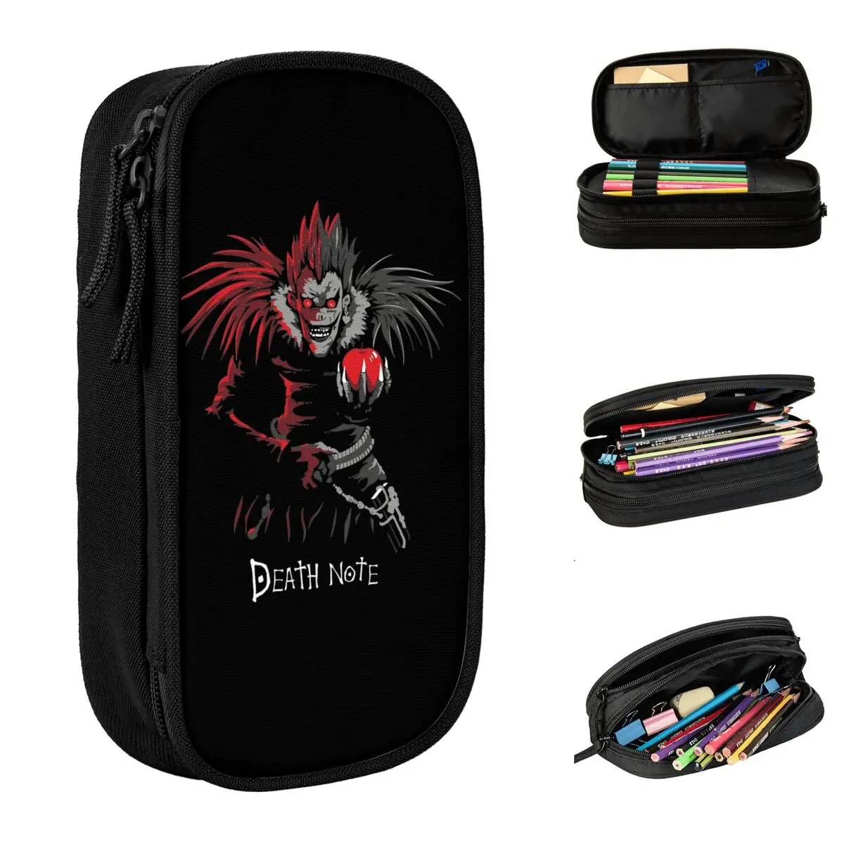 Ryuk Mortes Notes Estojo, Cute Pen Box Sacos, Grande Armazenamento, Material Escolar, Estojo Cosmético para Meninas e Meninos