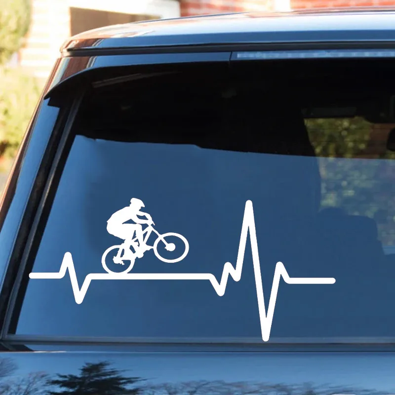 

Car Vinyl Decal Creative Cycling Heartbeat Sticker Waterproof Removable for Car Motorcycle Laptop Auto Body Decoration