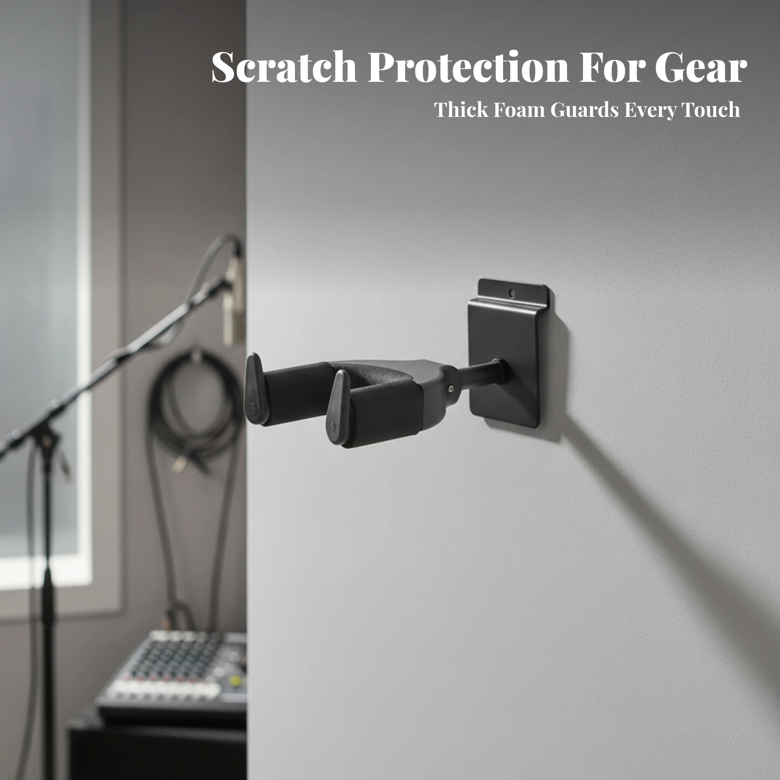 Guitar Wall Hanger Compact Guitar Hanger with Auto Lock Safeguarding Safe for Guitarists, Home Studio, Music Room