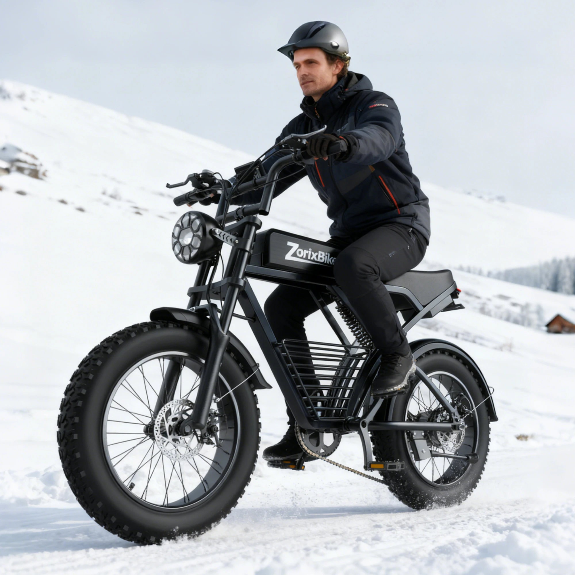 

ZorixBike Z6 Retro Electric Bicycle for Adults 1500W 31MPH 48V 23AH Electric Motorcycle 20" Fat Tire Bike EBike LCD Screen