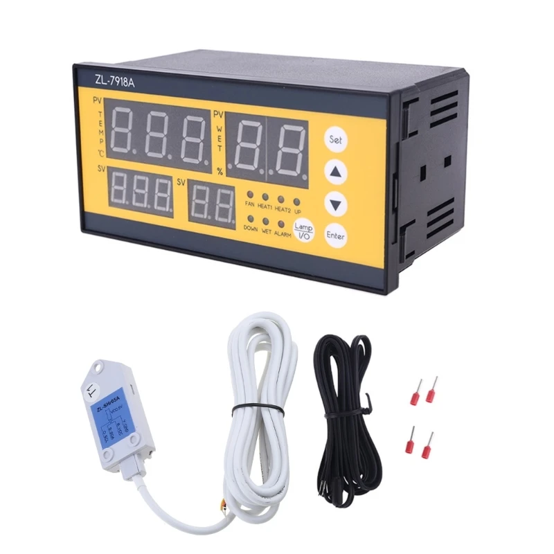Automática Multifuncional 100 v Controle de Temperatura Umidade Lcd Termostato N19 20 Zl7918a-incubadora