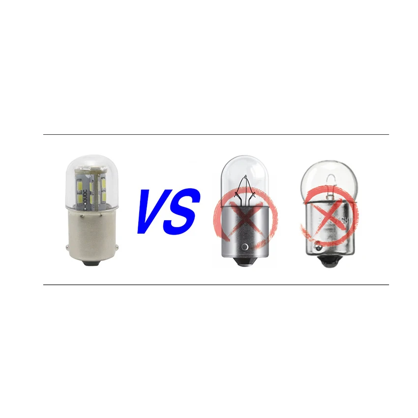 Lampu Led sepeda motor 6v G18 R5w 12v 24V, lampu otomatis indikator peralatan R10W lampu sinyal Pak belakang 4