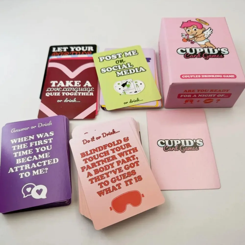 Nuevo Juego de Cartas Cupid, Juego de Beber para Parejas, Juego para Citas Nocturnas para Adultos, Juego para Parejas Masculinas y Femeninas, Regalo para el Día de San Valentín
