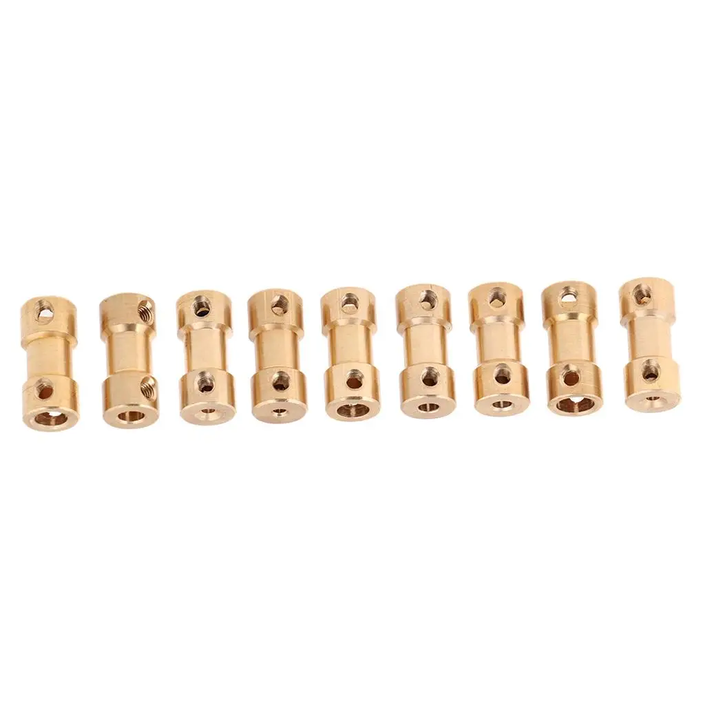 Brass Flexible Shaft Coupler Universal Motor Shaft Connector Rigid Sleeve for Drive Shaft Model DIY