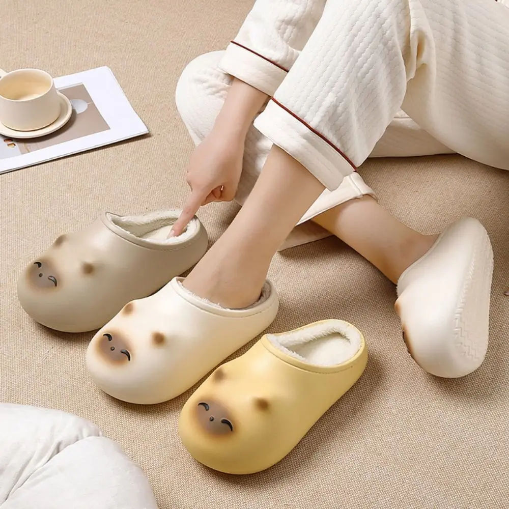 

Kawaii Fluffy Cartoon Cat Plush Slippers Cartoon Thick Soled Warm Fur Slippers Anti Slip Student Y2K Dog Slippers Men/Women