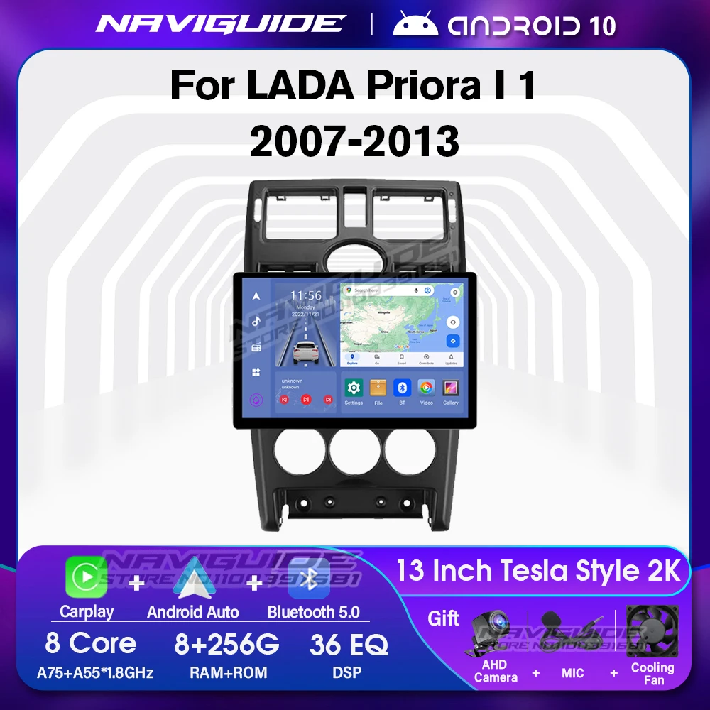 

NAVIGUIDE 13'' Car Radio For LADA Priora I 1 2007-2013 Navigation GPS 1920*1200P Car Stereo Multimedia Bluetooth Player Android