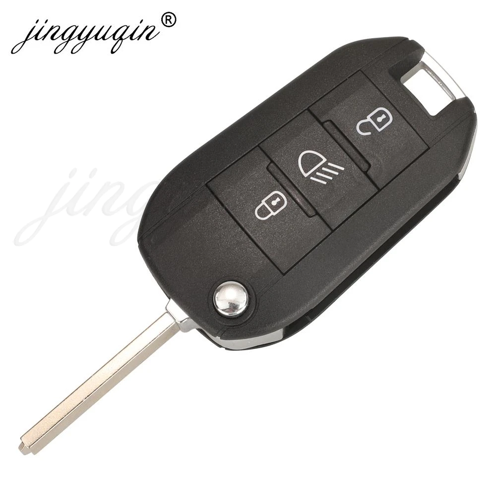 jingyuqin 2/3 BTN Flip Remote Car Key Shell For Citroen C-Elysee C4-Cactus C3 Dispatch Light Button Folding Key Housing Case