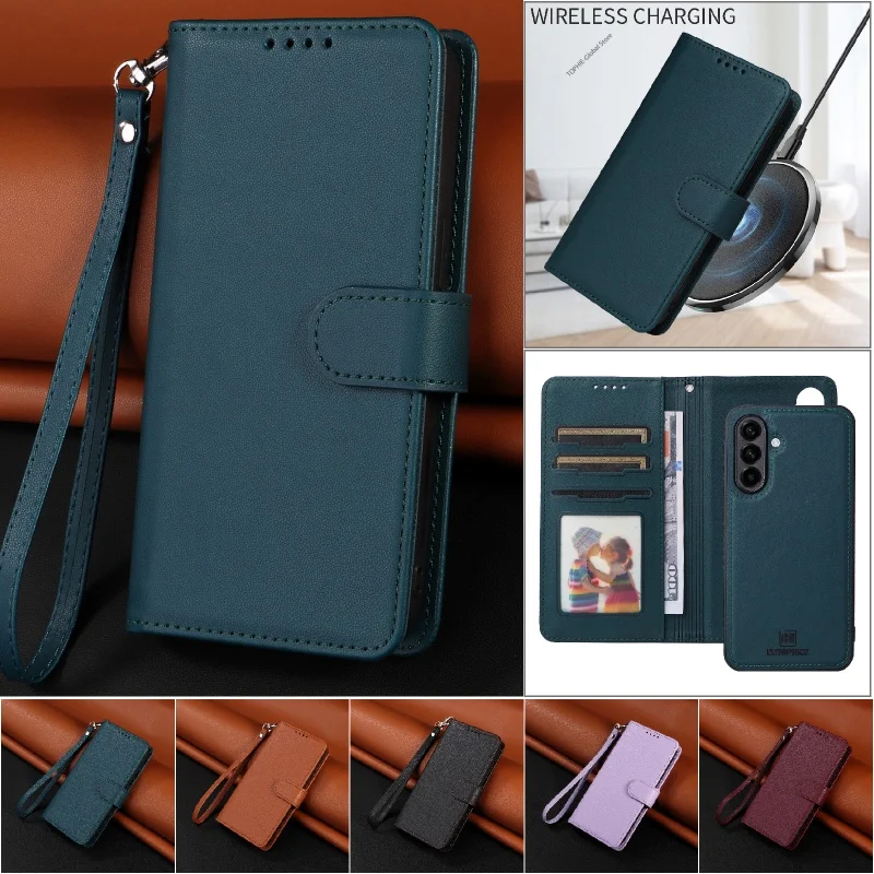 Leder Magnetische Business Wallet Karte Telefon Fall für Samsung Galaxy A56 A36 A26 A16 A55 A35 A25 A15 A73 A53 A33 A23 A13 Abdeckung