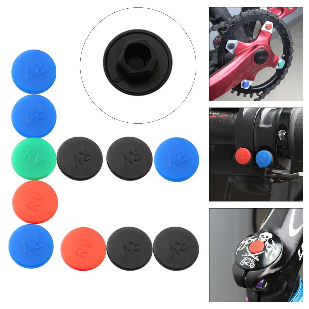 

10PCS Cycling Bicycle Stem Bike Accessories M5/M6 Screw Cap Bolt Cover Hexagon