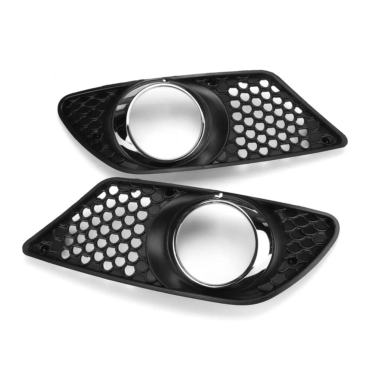 2PCS Car Front Fog Light Grille Lamp Cover HONEYCOMB MESH For Mercedes For Benz C-Class W204 2007-2010 A2048850353 A2048850253