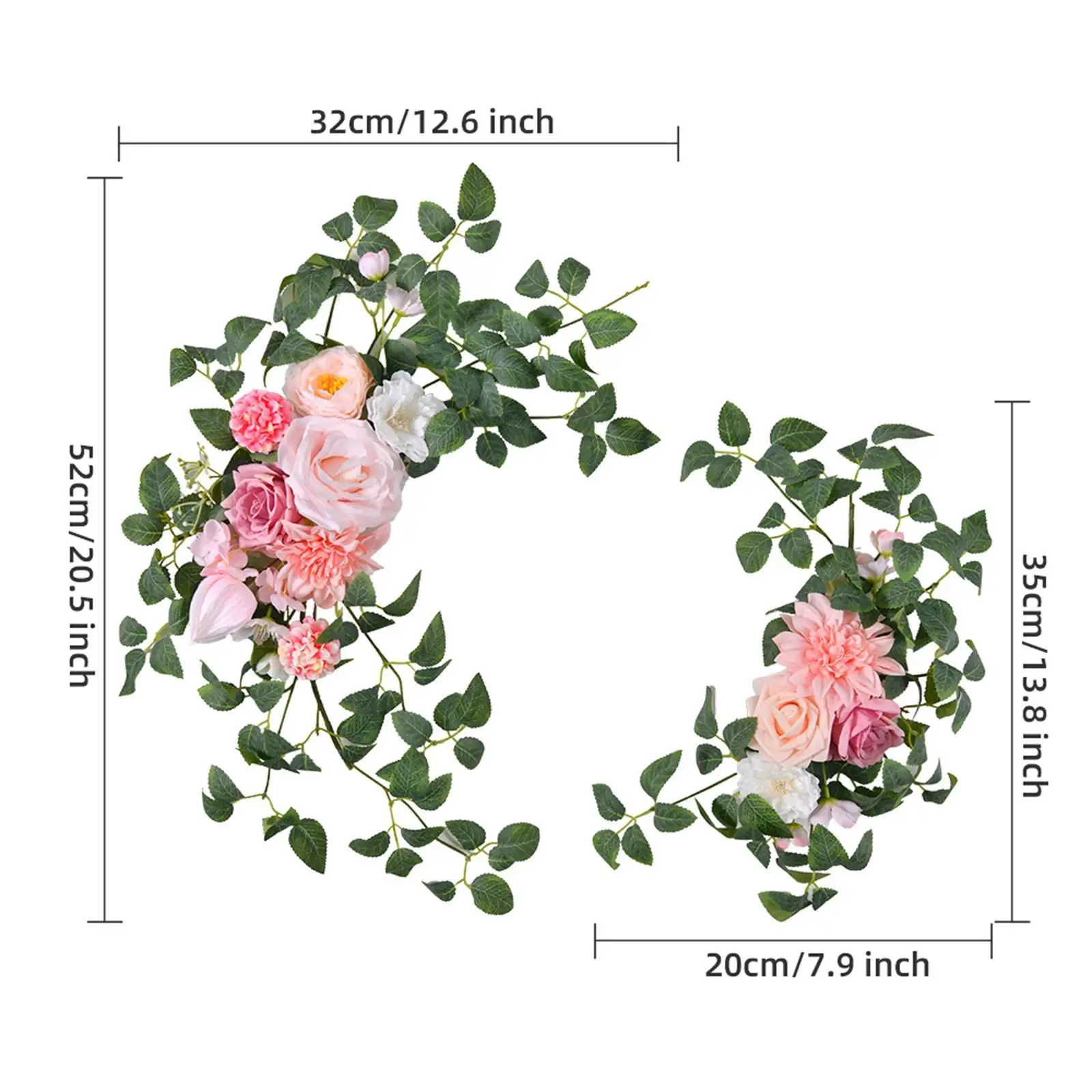 2x Wedding Arch Flowers Beautiful Decorations for Window Ceremony Front Door