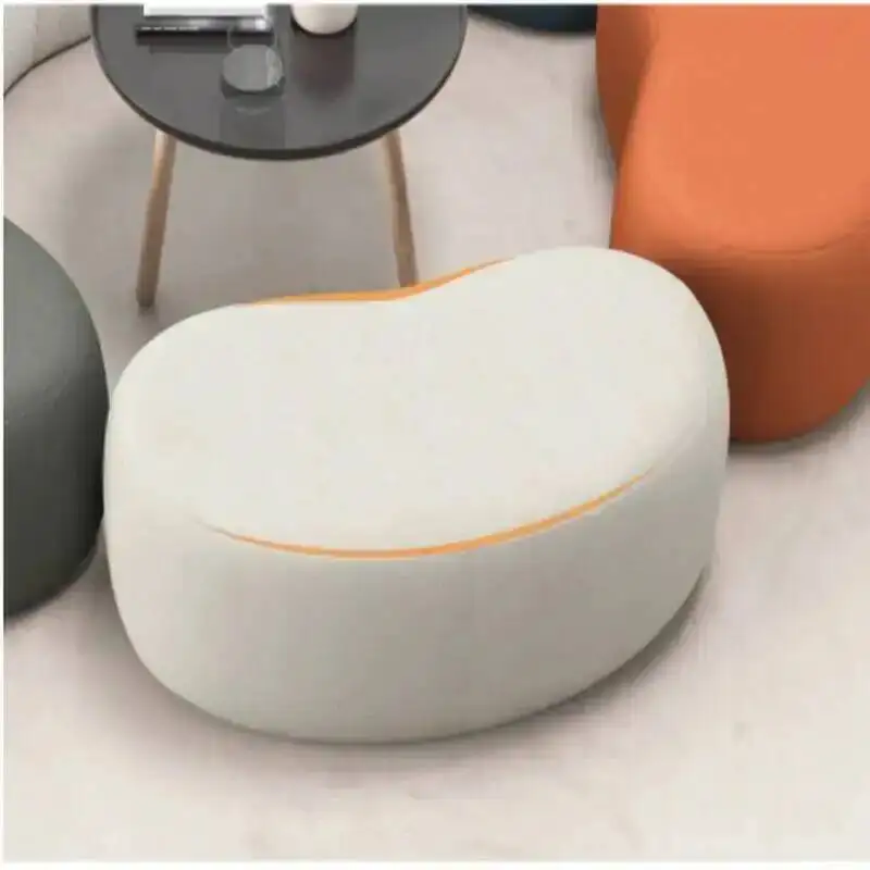 INS Foot Pouf de luxe en laine de mouton, tabouret de chambre, ottoman nordique pour chaussures, design créatif, banc de sol pour salon