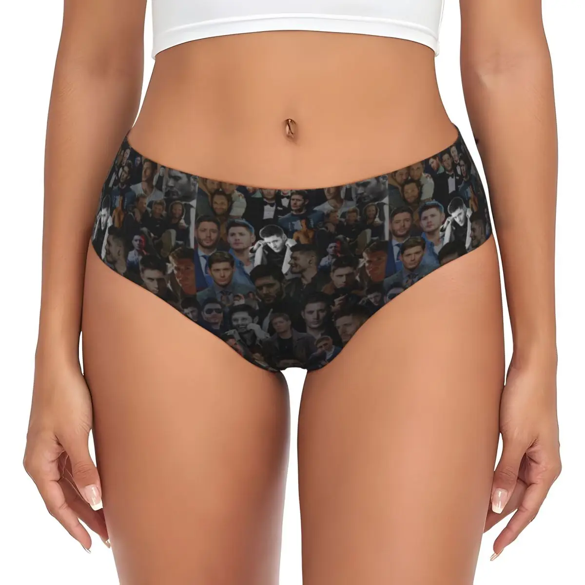 Custom Jensenackles Brief Panties Womens Breathable Stretch Supernatural TV Show Underwear