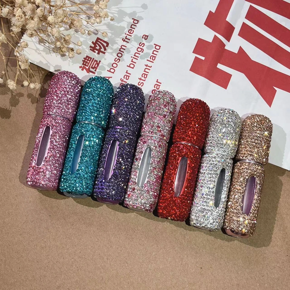 5ml Perfume Spray Sub-Bottling Trial Bottom Filling Lotion Travel Portable Atomizer With Rhinestones Press Organizer Wholesale