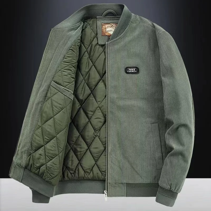 

New Men's Corduroy Cotton Jaet Winter Baseball Collar Warm Cotton Coat Thiened Cotton Clothes Men's Faion Urban Sle