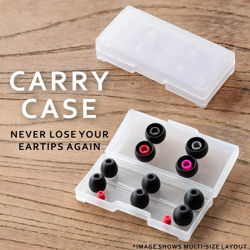 Final Audio Silicone Type E Eartips kit with Case and Nozzle Adaptor for AKG Beats by Dre Empire Ears Shure Sony Westone