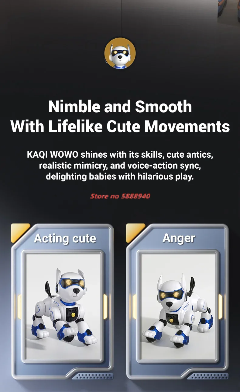 2.4G اللمس الاستشعار الغناء والرقص RC حيلة الكلب البرمجة لعبة تعليمية تفاعلية التحكم عن بعد حيلة روبوت الكلب الصبي هدية #1
