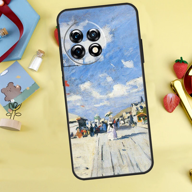 حافظة لوحة كلود مونيه لهاتف OnePlus 13T 13R 12 12R 15 13 11 10 10T 8T Nord 5 CE 2 3 4 Lite Nord N20 N30