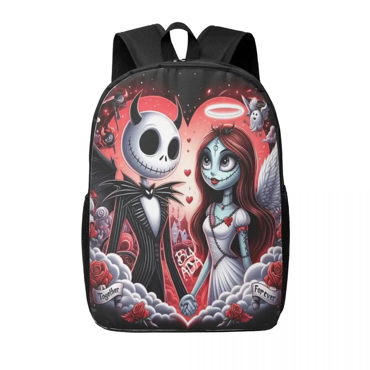 Custom Halloween Nightmare Before Christmas Backpacks for Women Men School College Jack Skellington Love Bag Printing Bookbags