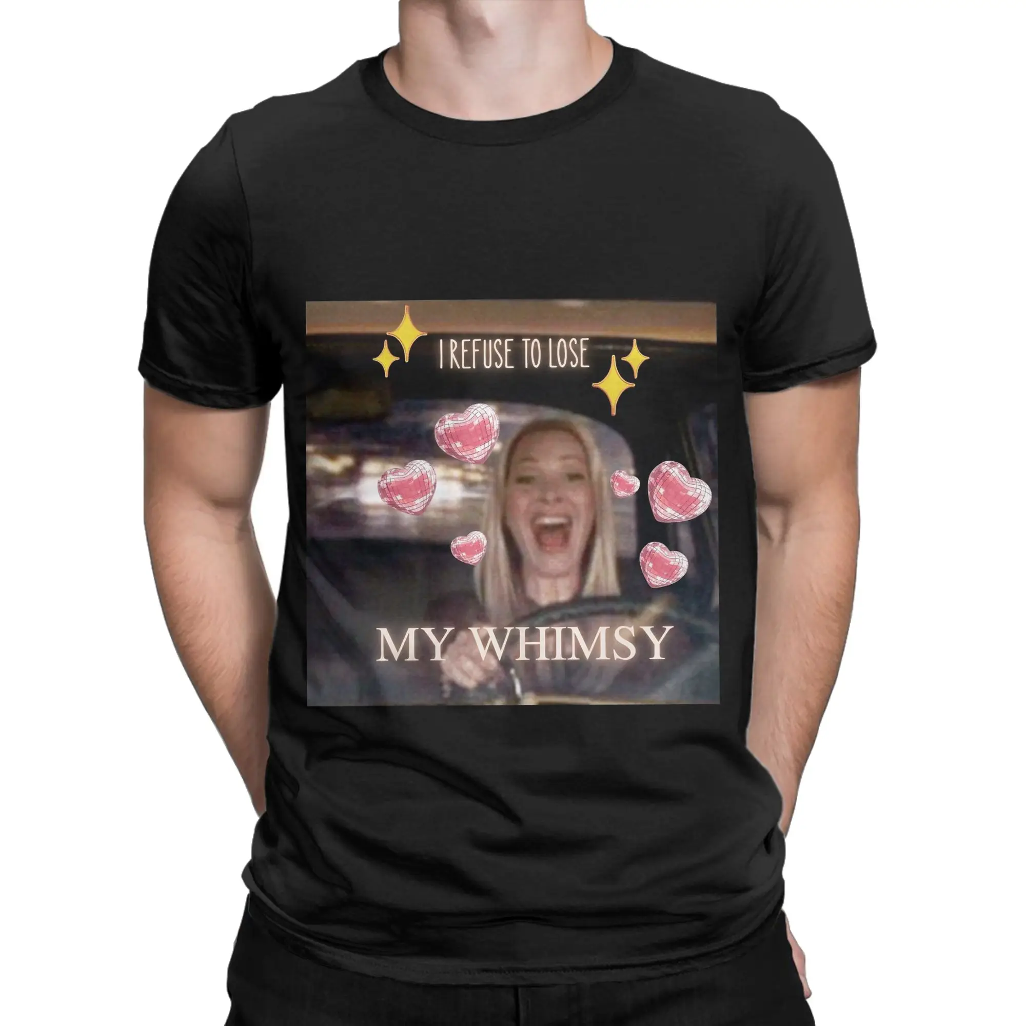 I refuse to lose my whimsy Funny Graphic 100% Cotton T-Shirt Friends Tees Tops For Men