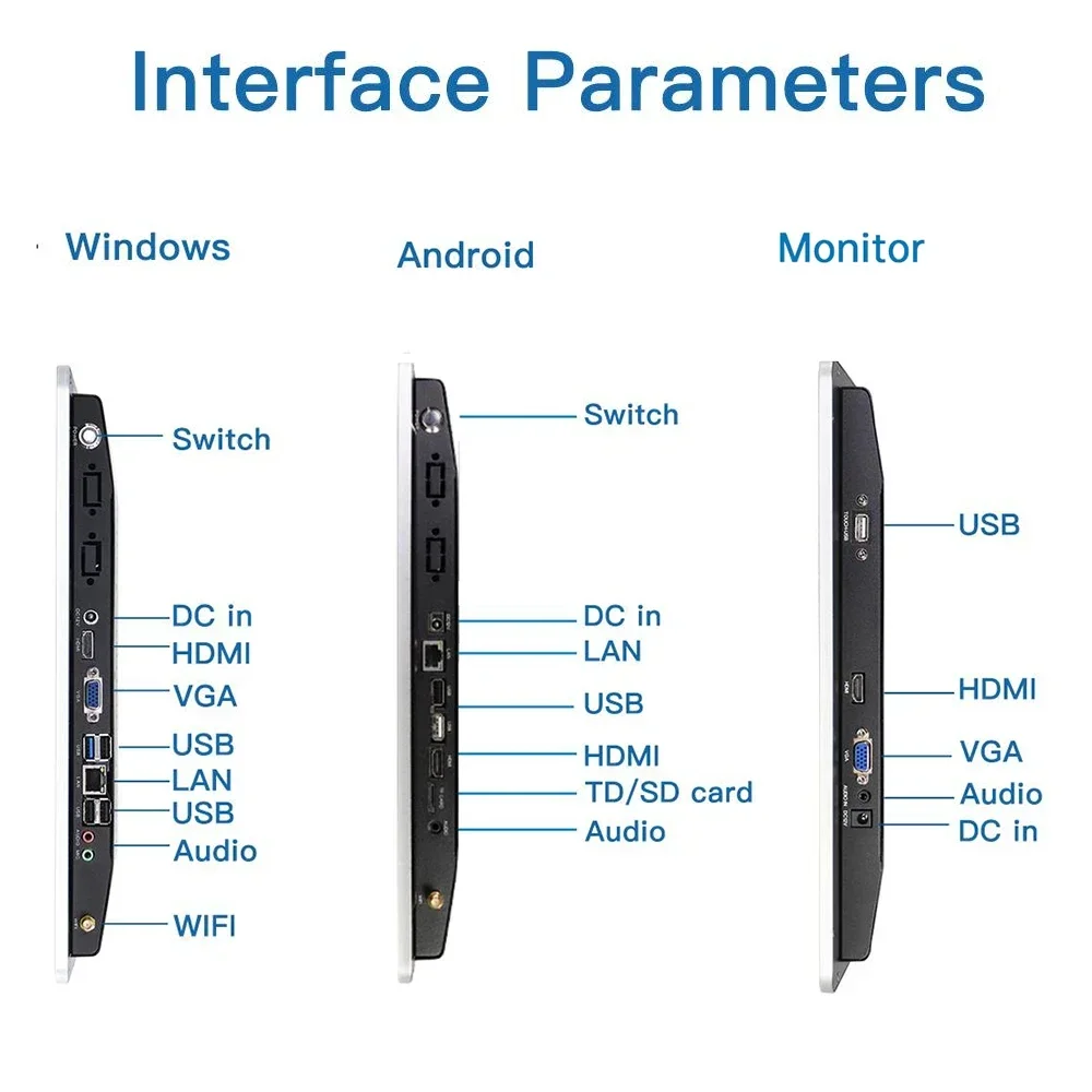 003 21.5 32 43 Inch Support WIN / Android System Touch Screen Monitor Wall Mounted LCD Advertising Display