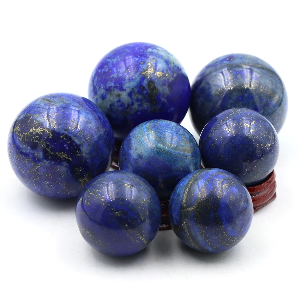 Lapislázuli Natural bola redonda globo esfera de piedras preciosas Fengshui Wicca Chakra masaje decoración del hogar cristales exquisitos regalos
