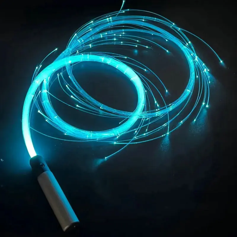USB akumulatorowa lampa światłowodowa LED 360 °   Obrotowe bicze optyczne Multicolor Disco RGB Dancing Glowing Whip Sparkle Flow string