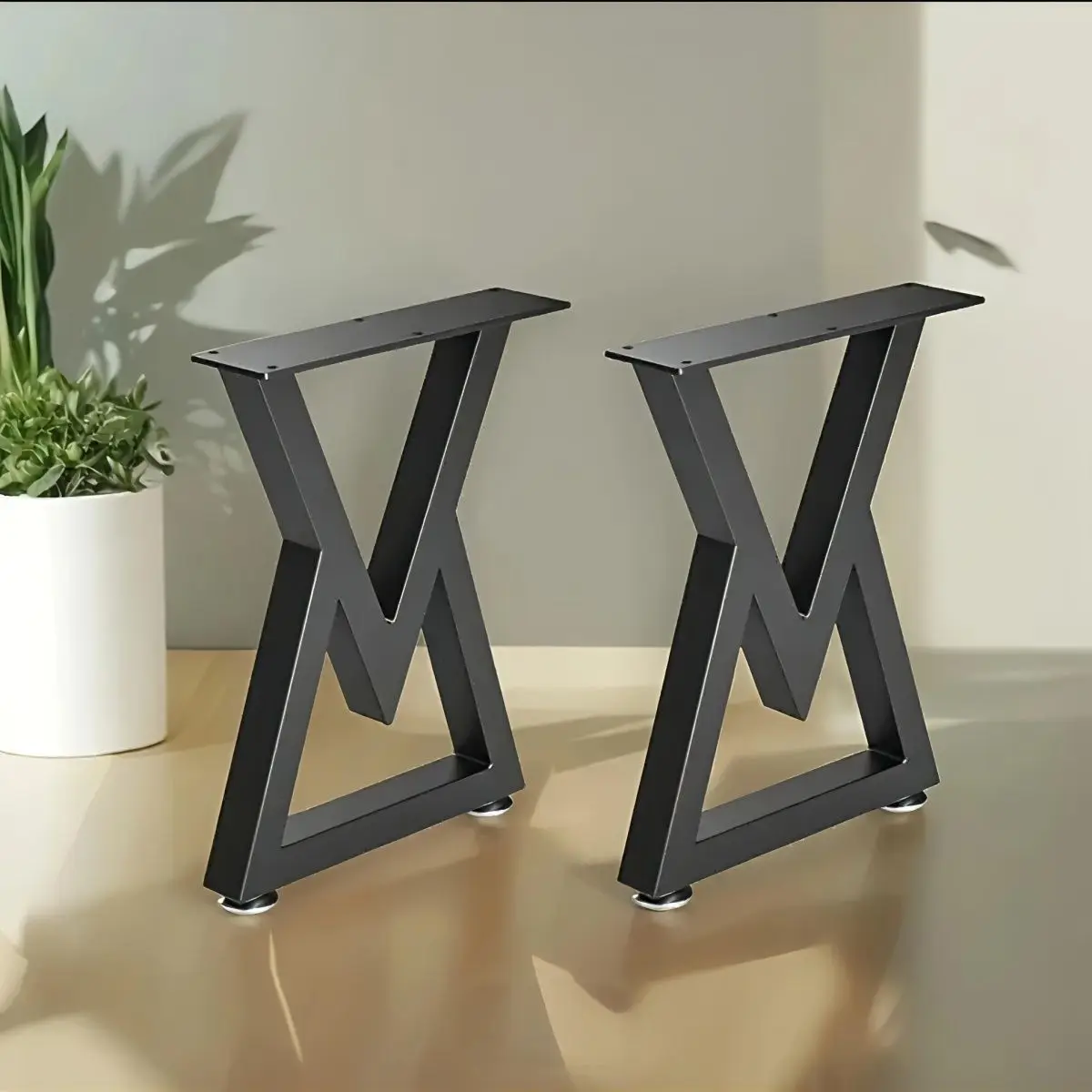 Thickened Metal Wrought Iron Table Leg Support V-Shaped Vanity Legs Universal Coffee Table Base Frame for Home Decor