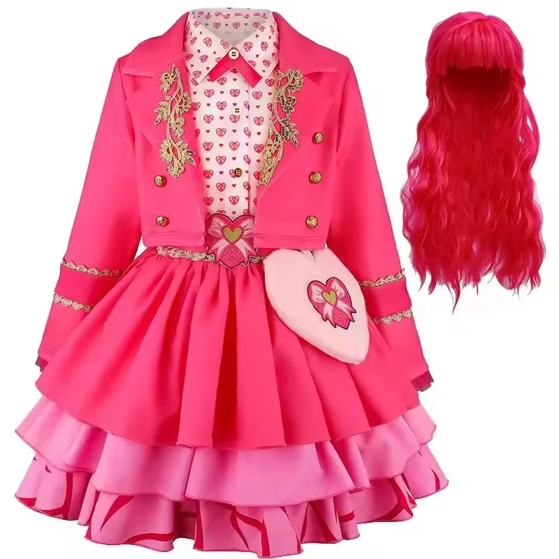 Girls Dress Up Halloween Dress Kids Performance Gown Costume With Bag Coats+Dress 2Pcs Children's Graduation Prom Puffy Vestidos