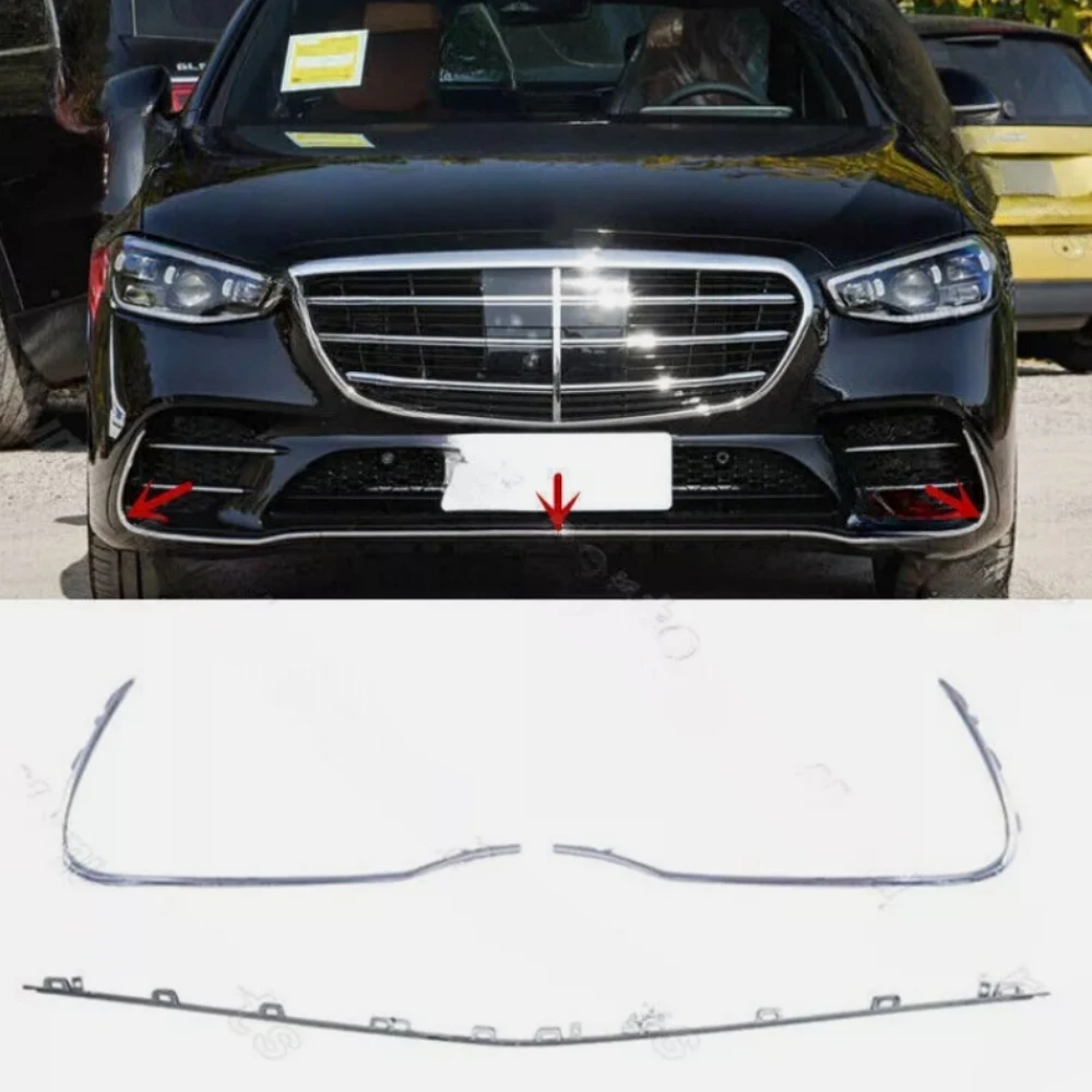

Front bumper decorative strip A2238851902 A2238852002 A2238851402 A2238855302 For Mercedes Benz S-Class W223 4MATIC 2021-2023