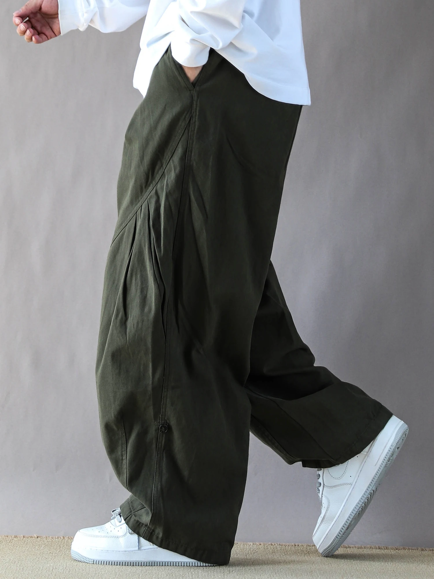 

Мужские повседневные брюки American Sle Vintage Heavyweight, весенне-осенние, свободного кроя, прямые, широкие, в стиле милитари, цвета хаки