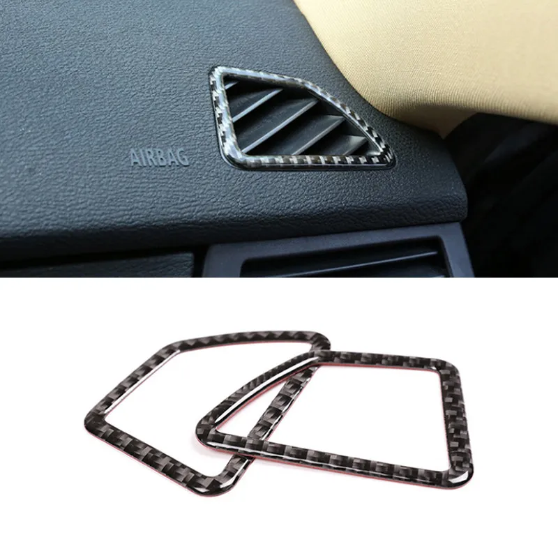 

LHD Car Carbon Fiber Air Conditioner Vent Outlet Cover Sticker Trim For BMW X5 X6 E70 E71 2008 2009 2010 2011 2012 2013 2pcs