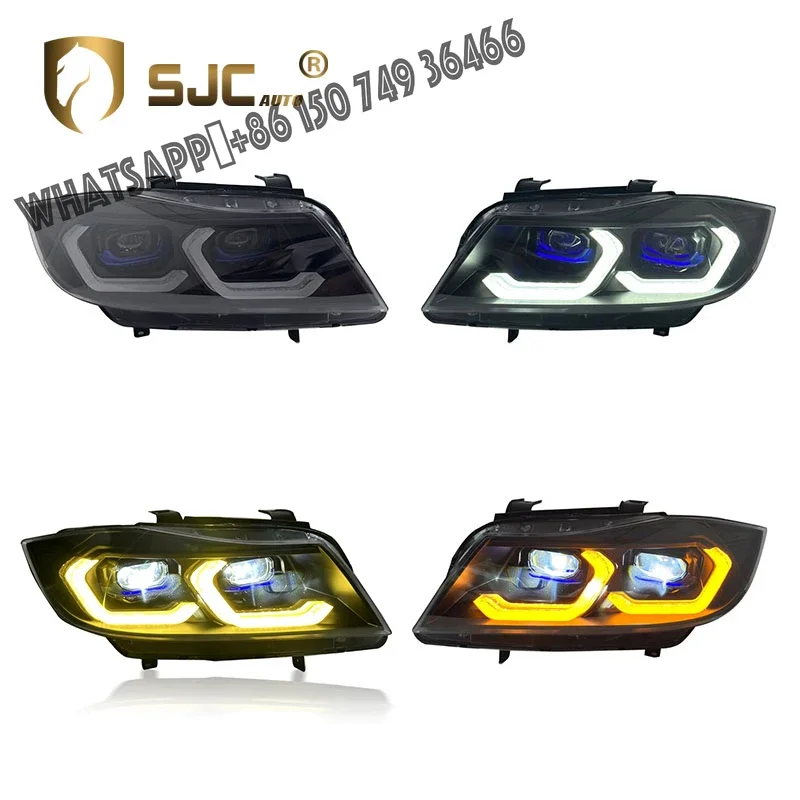 

SJC Auto Car Accessories for BMW 3 Series E90 E91 Headlights Assembly 05-11 Modified Yellow/White DRL Switch Turn Signal Light
